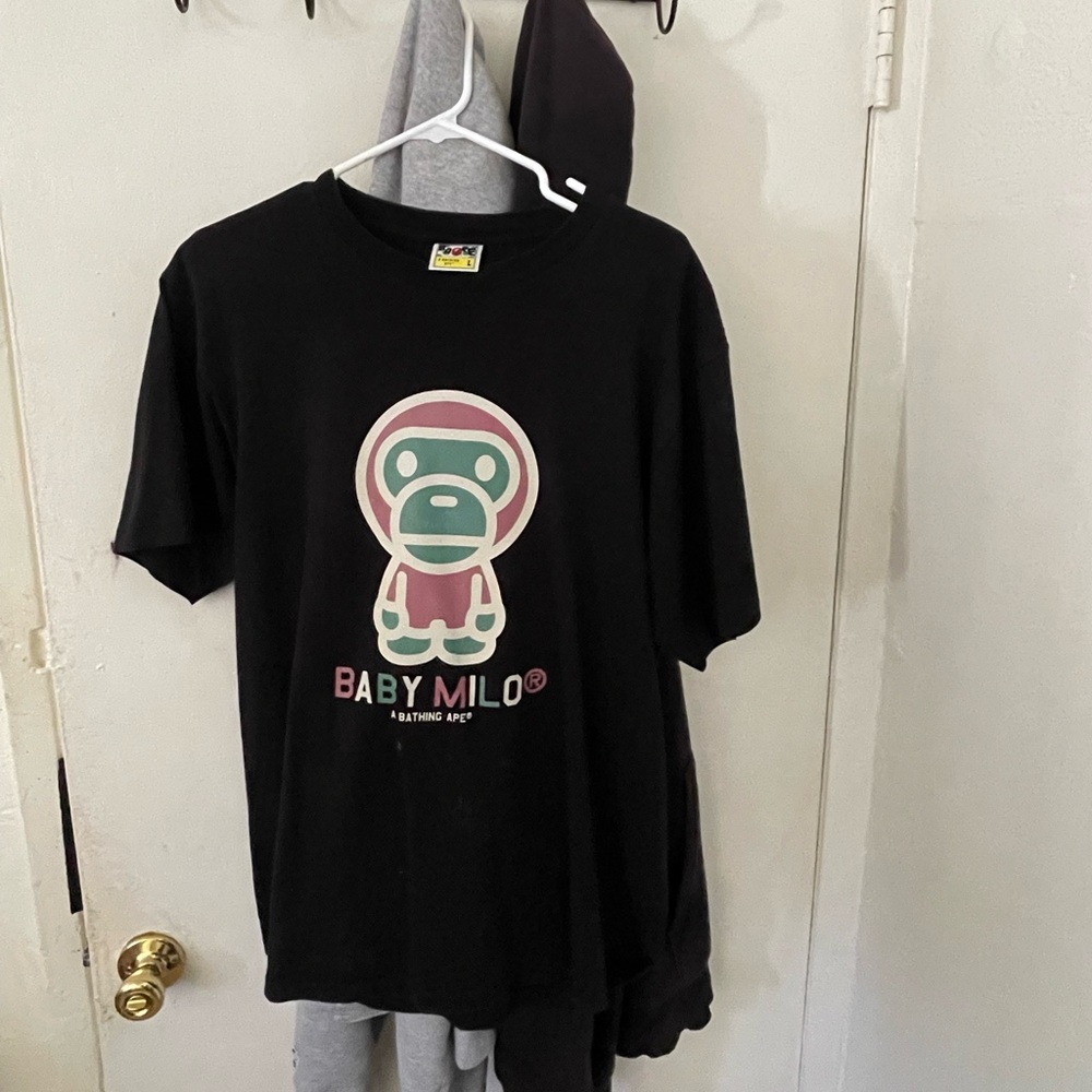 A Bathing Ape x baby milo Black T-Shirt